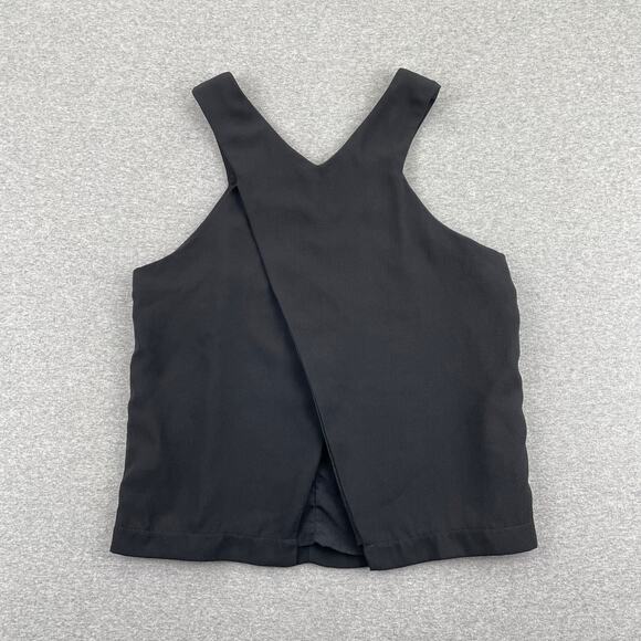 Lulus Party Time Sleeveless Top Size S Black High Neck Crossover Open Tulip Back - Picture 6 of 14